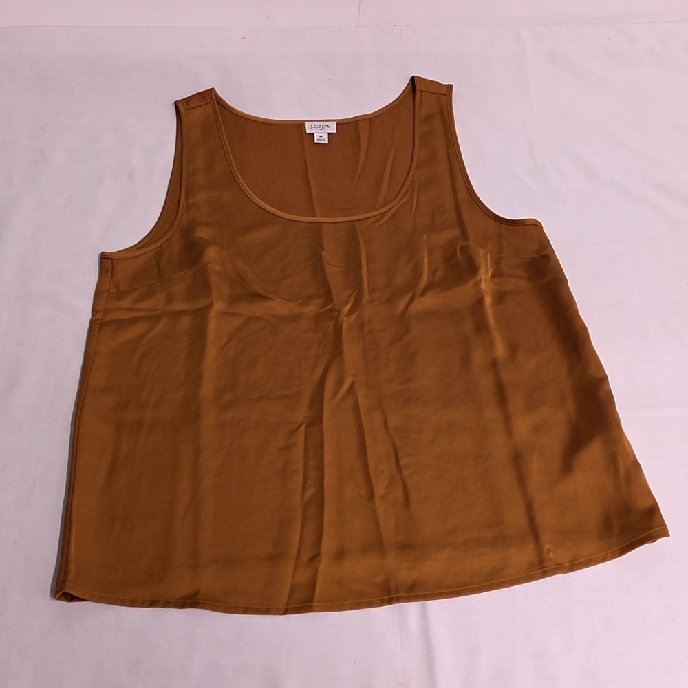 J.Crew Tank Top Women Medium Brown Scoop Neck Sleeveless Shell Relaxed Fit